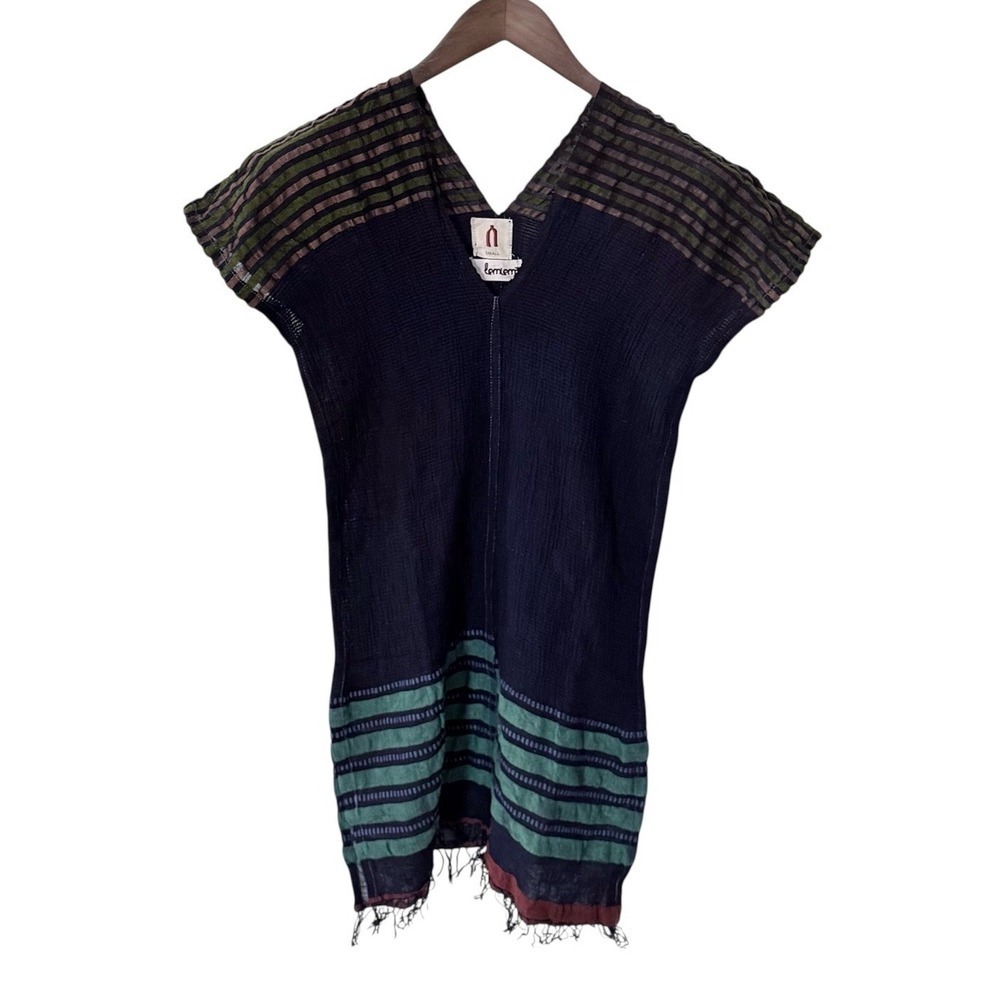 Lemlem Dress Womens S Boho V Neck Beach Pool Resortwear Cover Up Fringe